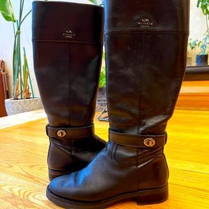 COACH turnlock riding boots, size 6.5, fits like 7